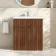 Havana Fluted Black Walnut Basin Vanity 800mm - Chrome Handles