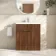 Havana Fluted Black Walnut Basin Vanity 800mm - Chrome Handles