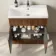 Havana Fluted Black Walnut Basin Vanity 800mm - Chrome Handles