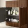 Havana Fluted Black Walnut Cabinet with Marble Top 800mm (Excludes Counter Top Basin) - Chrome Handles
