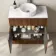 Havana Fluted Black Walnut Cabinet with Marble Top & Nevis Basin 800mm - Chrome Handles