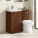 Havana Fluted Black Walnut Combination Vanity Basin and Aruba Toilet 1000mm - Chrome Handles