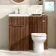 Havana Fluted Black Walnut Combination Vanity Basin and Miami Toilet 1000mm - Chrome Handles