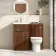 Havana Fluted Black Walnut Combination Vanity Basin and Miami Toilet 1000mm - Chrome Handles