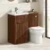 Havana Fluted Black Walnut Combination Vanity Basin and Miami Toilet 1000mm - Chrome Handles