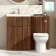 Havana Fluted Black Walnut Combination Vanity Basin and Miami Toilet 1100mm - Chrome Handles