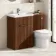 Havana Fluted Black Walnut Combination Vanity Basin and Miami Toilet 1100mm - Chrome Handles