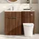 Havana Fluted Black Walnut Combination Vanity Basin and Tucson Toilet 1100mm - Chrome Handles - Left Handed