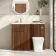 Havana Fluted Black Walnut Combination Vanity Basin and Houston Toilet 1100mm - Chrome Handles - Left Handed