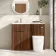 Havana Fluted Black Walnut Combination Vanity Basin and Utah Comfort Height Toilet 1100mm - Chrome Handles - Left Handed