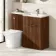 Havana Fluted Black Walnut Combination Vanity Basin and Houston Toilet 1100mm - Chrome Handles - Right Handed