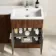 Havana Fluted Black Walnut Combination Vanity Basin and Houston Toilet 1100mm - Chrome Handles - Right Handed