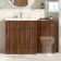 Havana Fluted Black Walnut Basin Vanity and Back To Wall Toilet Unit 1300mm (Excludes Toilet) - Chrome Handles