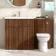 Havana Fluted Black Walnut Combination Vanity Basin and Aruba Toilet 1300mm - Chrome Handles