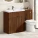 Havana Fluted Black Walnut Combination Vanity Basin and Aruba Toilet 1300mm - Chrome Handles