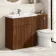 Havana Fluted Black Walnut Combination Vanity Basin and Miami Toilet 1300mm - Chrome Handles