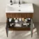 Havana Fluted Black Walnut Combination Vanity Basin and Miami Toilet 1300mm - Chrome Handles