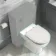 Kansas Traditional Rimless Back To Wall Toilet With Cotton White Wooden Seat - Brushed Brass Hinges