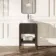 Maru Black Oak Wood Grain Vanity Cabinet 600mm with Carrara Marble Top - Basin Not Included