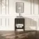 Maru Black Oak Wood Grain Vanity Cabinet 600mm with Carrara Marble Top - Basin Not Included