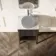 Maru Black Oak Wood Grain Vanity Cabinet 600mm with Carrara Marble Top - Basin Not Included
