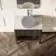Maru Black Oak Wood Grain Vanity Cabinet 800mm with Carrara Marble Top - Basin Not Included