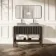 Maru Black Oak Wood Grain Vanity Cabinet 1200mm with Carrara Marble Top - Basin Not Included