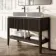 Maru Black Oak Wood Grain Vanity Cabinet 1200mm with Carrara Marble Top - Basin Not Included