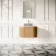 Positano Natural Oak Curved Wall Hung Vanity Drawer with Carrara Marble Top 800mm - Basin Not Included
