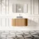 Positano Natural Oak Curved Wall Hung Vanity Drawer with Carrara Marble Top 1000mm - Basin Not Included