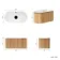 Positano Natural Oak Curved Wall Hung Vanity Drawer with Carrara Marble Top 1000mm - Basin Not Included
