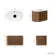 Positano Natural Walnut Curved Wall Hung Vanity Drawer with Carrara Marble Top 800mm - Basin Not Included