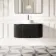 Positano Black Oak Curved Wall Hung Vanity Drawer with Carrara Marble Top 1000mm - Basin Not Included