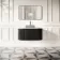 Positano Black Oak Curved Wall Hung Vanity Drawer with Carrara Marble Top 1000mm - Basin Not Included