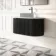 Positano Black Oak Curved Wall Hung Vanity Drawer with Carrara Marble Top 1000mm - Basin Not Included