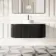 Positano Black Oak Curved Wall Hung Vanity Drawer with Carrara Marble Top 1200mm - Basin Not Included