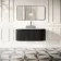 Positano Black Oak Curved Wall Hung Vanity Drawer with Carrara Marble Top 1200mm - Basin Not Included