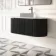 Positano Black Oak Curved Wall Hung Vanity Drawer with Carrara Marble Top 1200mm - Basin Not Included