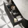 Positano Black Oak Curved Wall Hung Vanity Drawer with Carrara Marble Top 1200mm - Basin Not Included