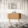 Positano Natural Oak Curved Vanity Unit with Carrara Marble Top 1200mm - Basin Not Included
