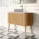 Positano Natural Oak Curved Vanity Unit with Carrara Marble Top 1200mm - Basin Not Included