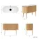 Positano Natural Oak Curved Vanity Unit with Carrara Marble Top 1200mm - Basin Not Included
