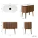 Positano Natural Walnut Curved Vanity Unit with Carrara Marble Top 1000mm - Basin Not Included