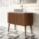 Positano Natural Walnut Curved Vanity Unit with Carrara Marble Top 1200mm - Basin Not Included