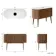 Positano Natural Walnut Curved Vanity Unit with Carrara Marble Top 1200mm - Basin Not Included