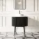 Positano Black Oak Curved Vanity Unit with Carrara Marble Top 800mm - Basin Not Included
