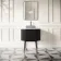 Positano Black Oak Curved Vanity Unit with Carrara Marble Top 800mm - Basin Not Included