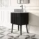 Positano Black Oak Curved Vanity Unit with Carrara Marble Top 800mm - Basin Not Included