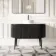 Positano Black Oak Curved Vanity Unit with Carrara Marble Top 1200mm - Basin Not Included