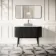 Positano Black Oak Curved Vanity Unit with Carrara Marble Top 1200mm - Basin Not Included